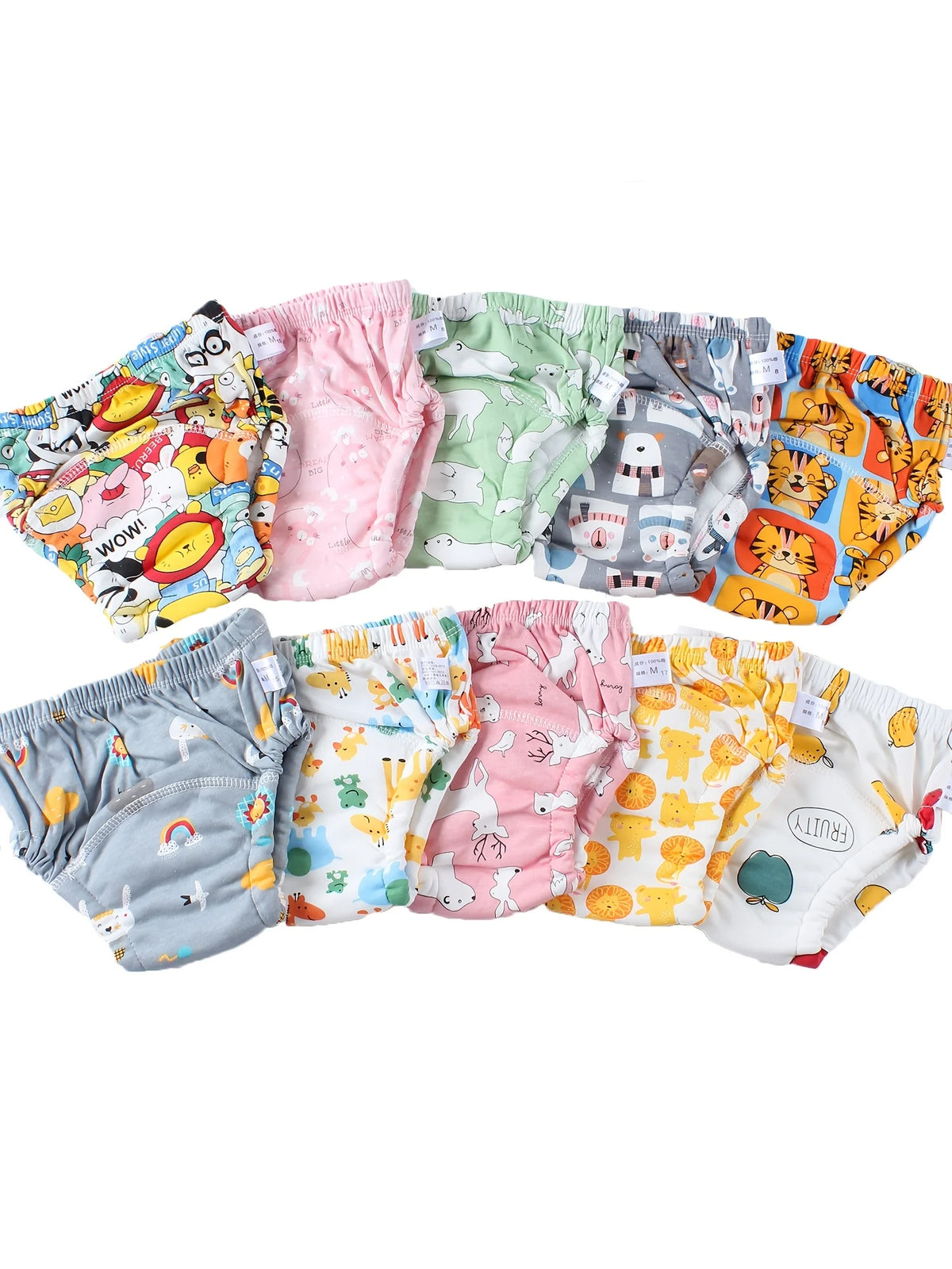 8pcs Washable Baby Potty Training Pants – 100% Cotton Set Baby Training Pants PLUSH