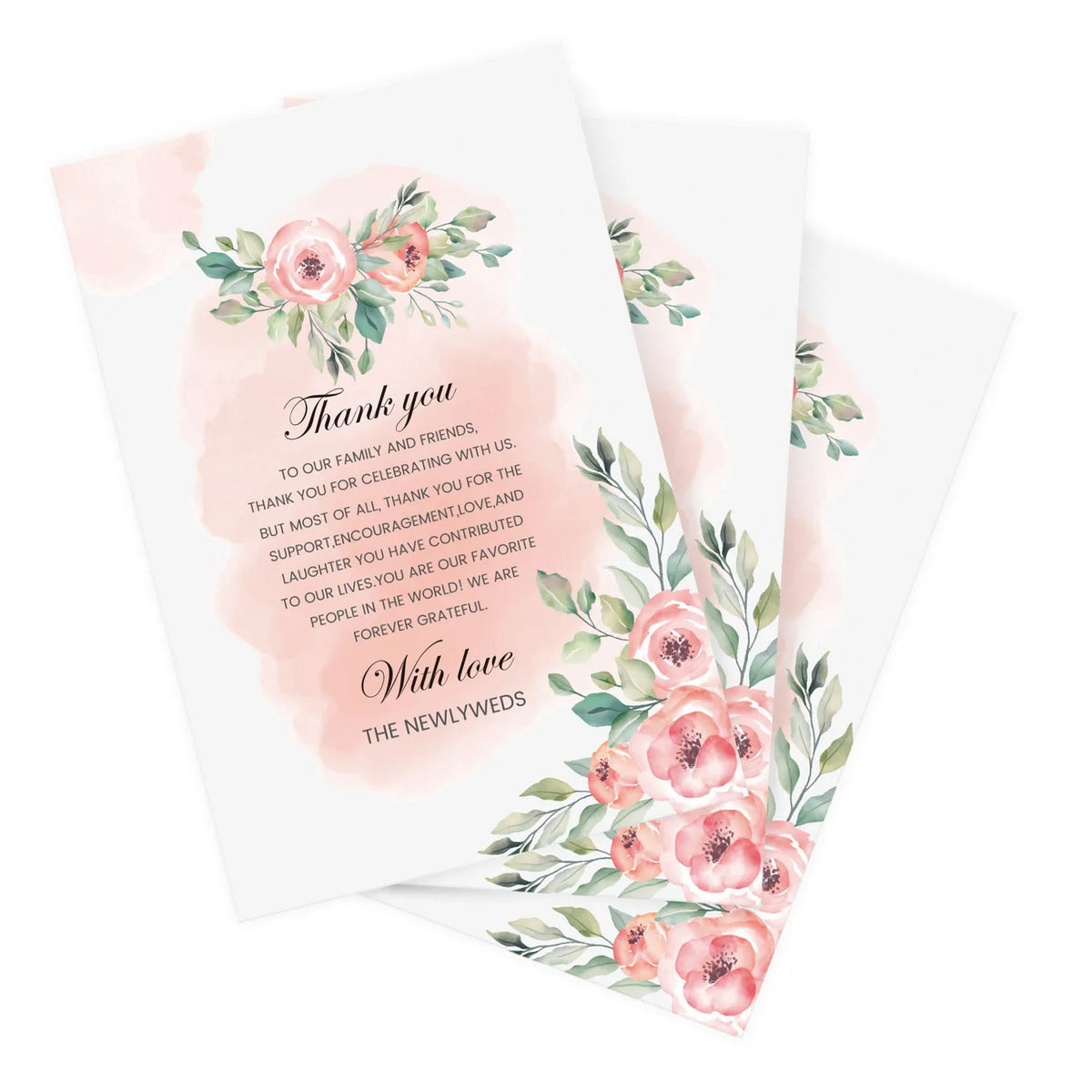 Thank You Postcards 4x6" for Weddings & Showers – 50 Pack Thank You Postcards PLUSH 50pcs 02