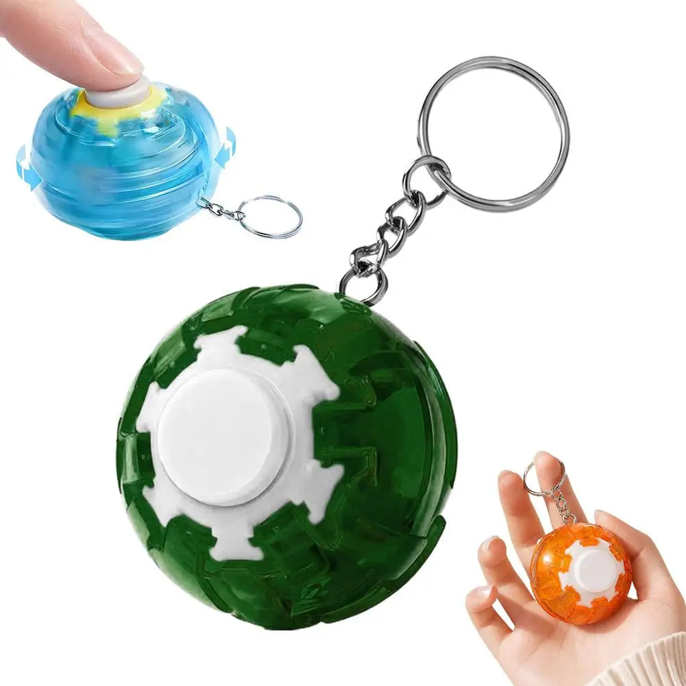 Rotatable Fidget Spinner Ball Keychain – Mini Sensory Toy Fidget Sensory Toy PLUSH Green