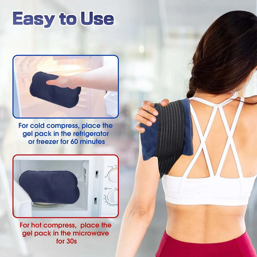 Reusable Hot Cold Gel Pack Wrap – Knee, Leg & Back Compress Hot Cold Compress Wrap PLUSH