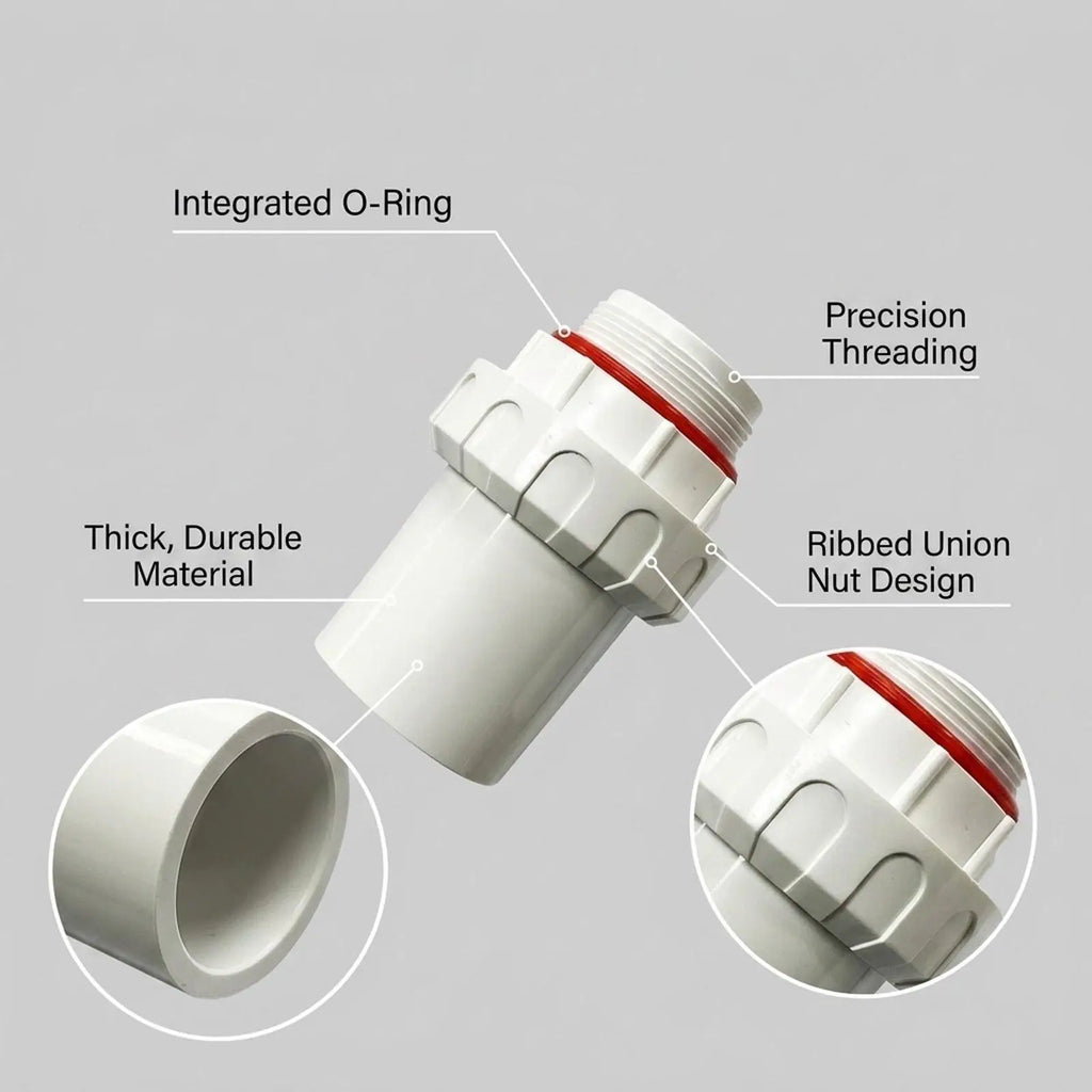 PVC Pool Pump Union Adapter – Sand Filter Connector Fitting Pool Pump Fitting PLUSH