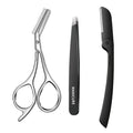 Stainless Steel Eyebrow Scissors with Comb | Hypoallergenic Eyebrow Grooming Scissors PLUSH 3 pcs set