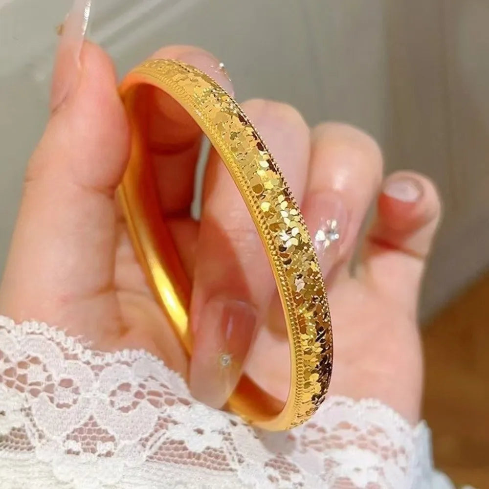 Holographic Gold Fish Scale Cuff Bracelet – Alloy Bangle Cuff Bracelet PLUSH