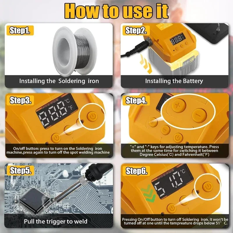60W Cordless Soldering Iron – Makita DeWalt Milwaukee 18-20V Cordless Soldering Station PLUSH