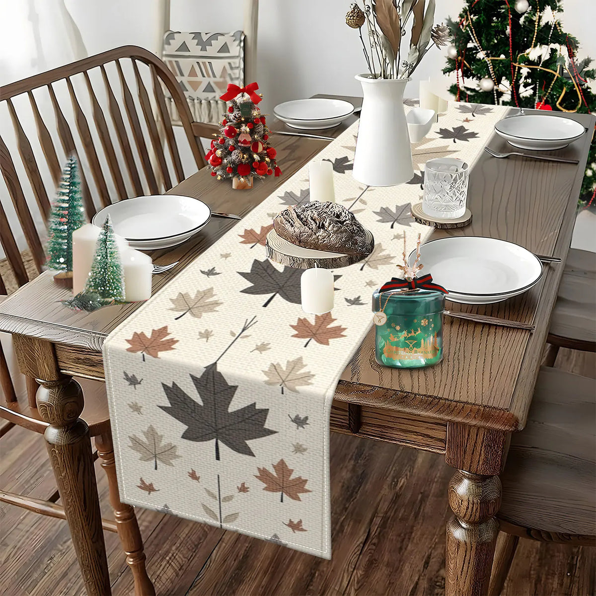 Autumn Maple Leaf Table Runner – Fall & Thanksgiving Décor Table Runner PLUSH