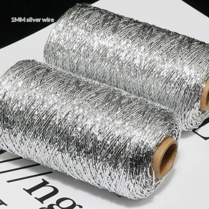 200M Silver Silk Yarn – Fine Crochet & Knitting Thread Craft Yarn Thread PLUSH