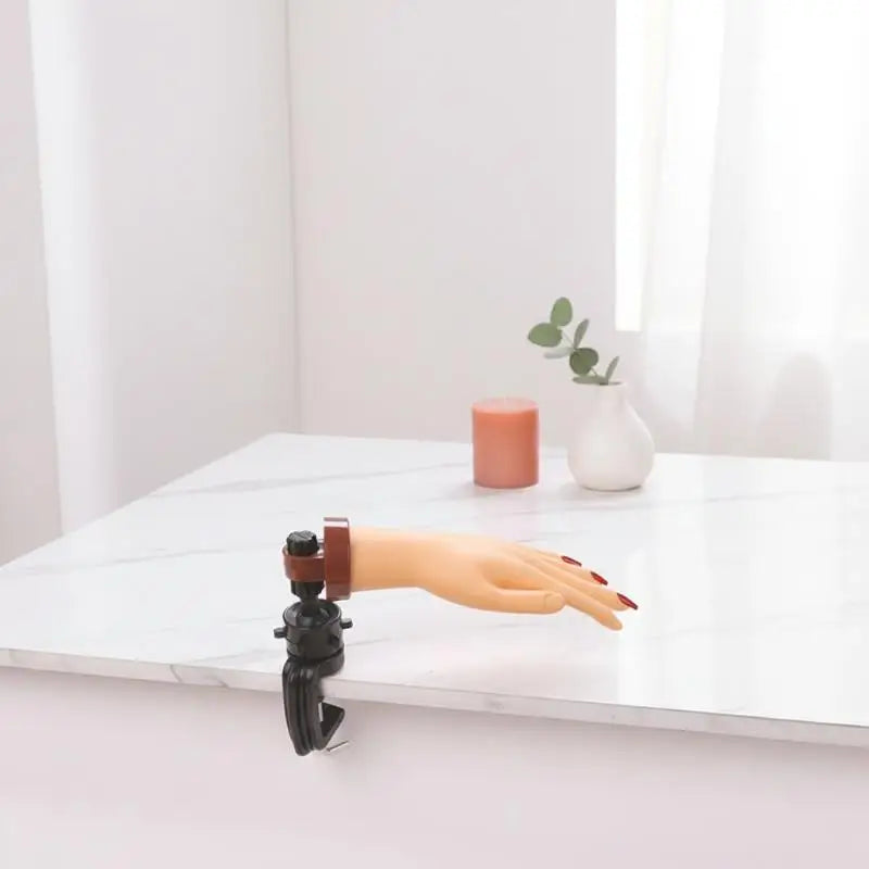 Nail Practice Mannequin Hand – Flexible Fingers & Desk Bracket Nail Practice Hand PLUSH