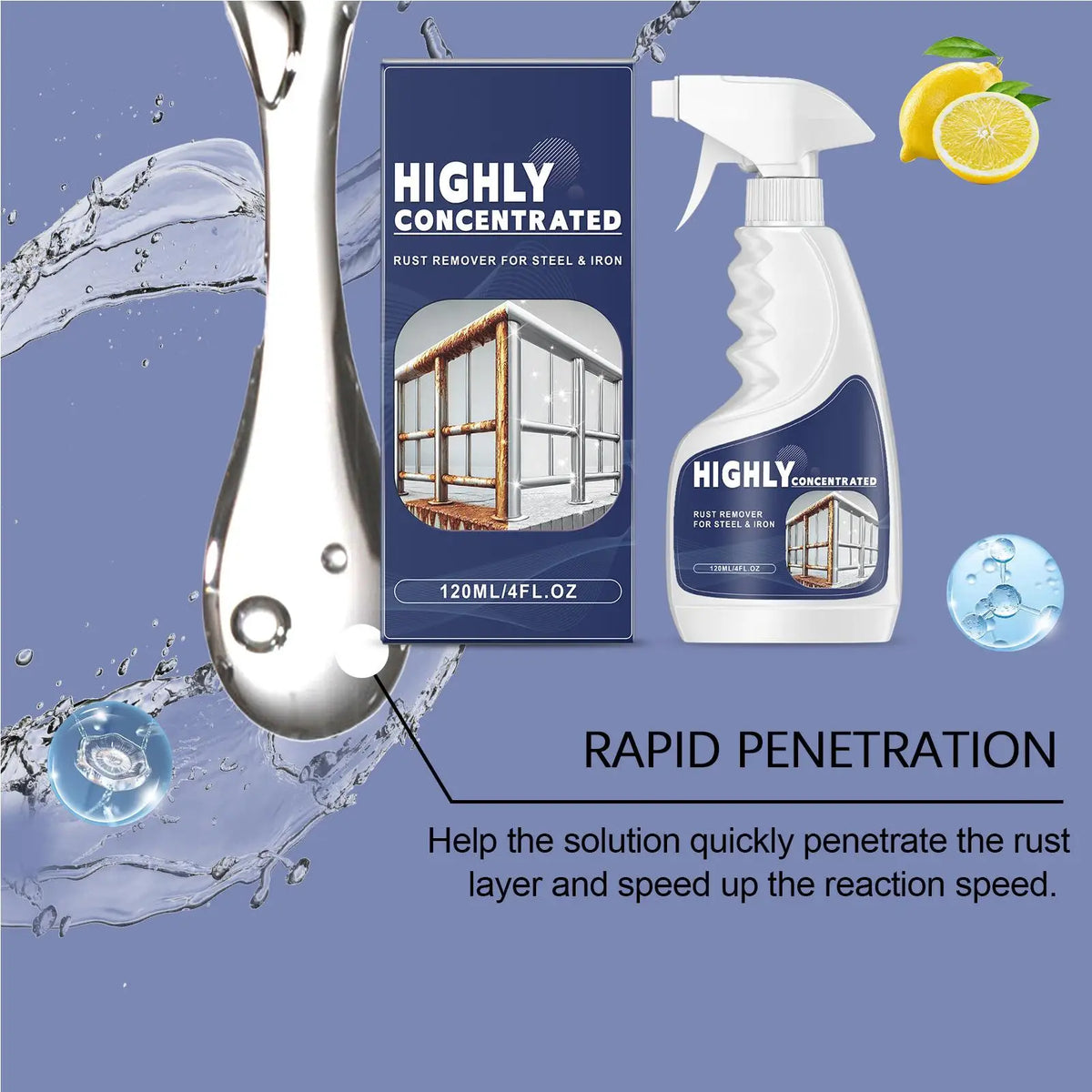 120ml Multi-Purpose Rust Remover Spray – Metal & Auto Care Rust Remover Spray PLUSH