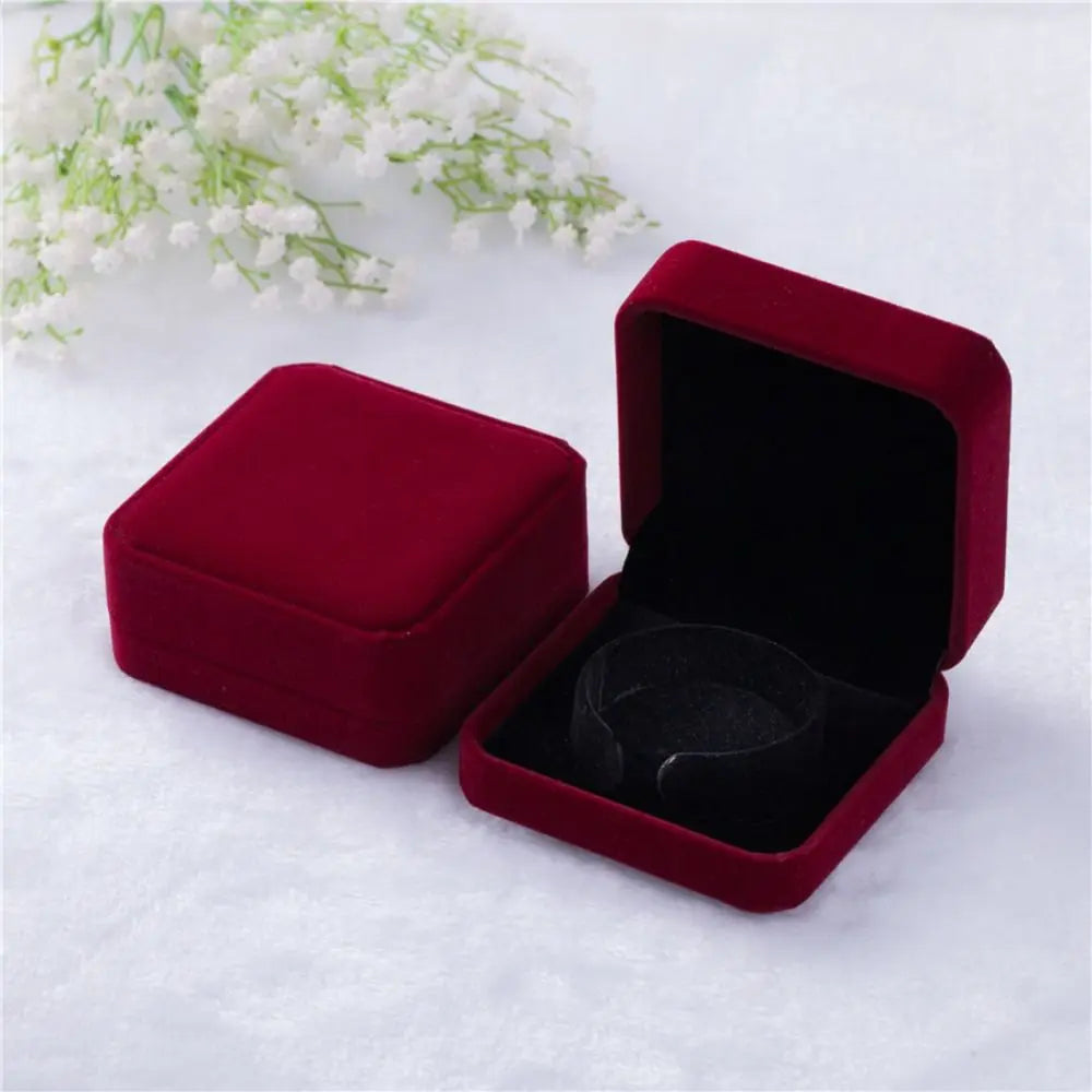 Small Velvet Jewelry Box – Bangle & Bracelet Gift Box Jewelry Gift Box PLUSH Wine Red