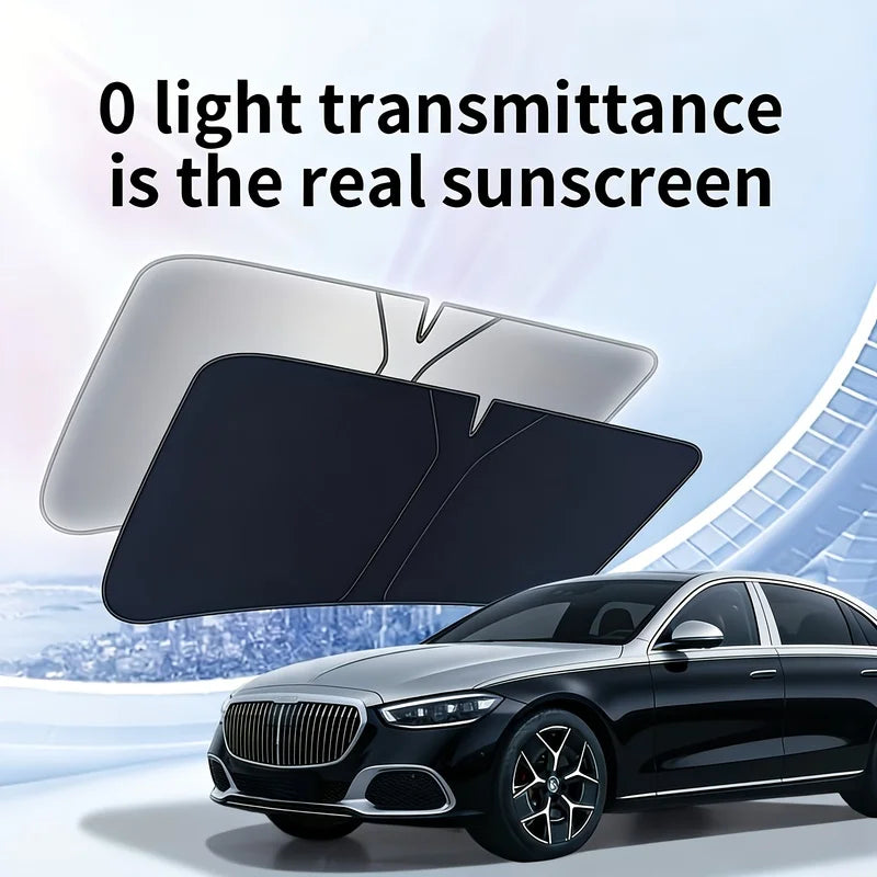 Foldable Car Windshield Sunshade – Universal Fit SUV Sedan Car Windshield Sunshade PLUSH
