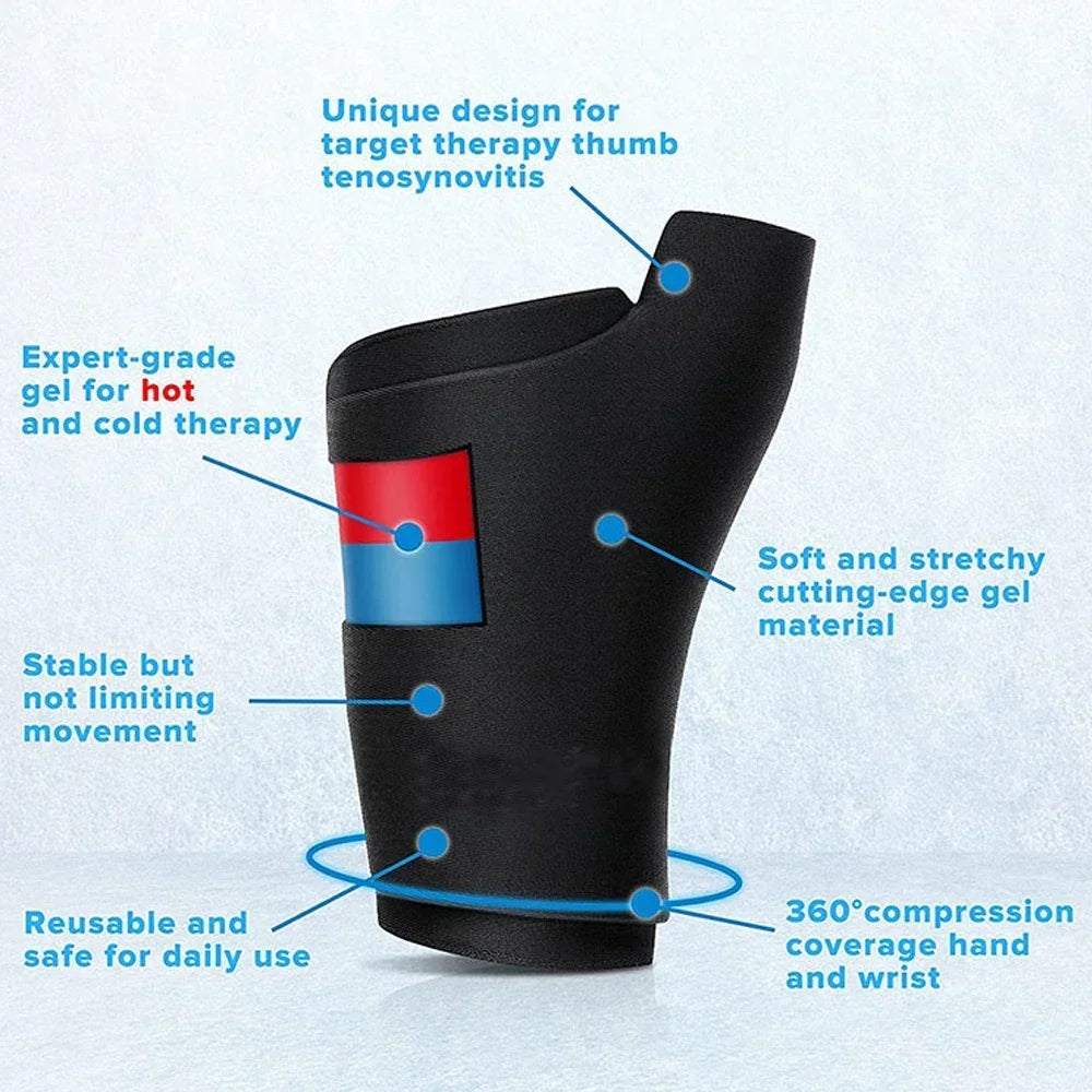 Wrist Gel Hot Cold Compression Sleeve & Thumb Wrap Wrist Compression Wrap PLUSH