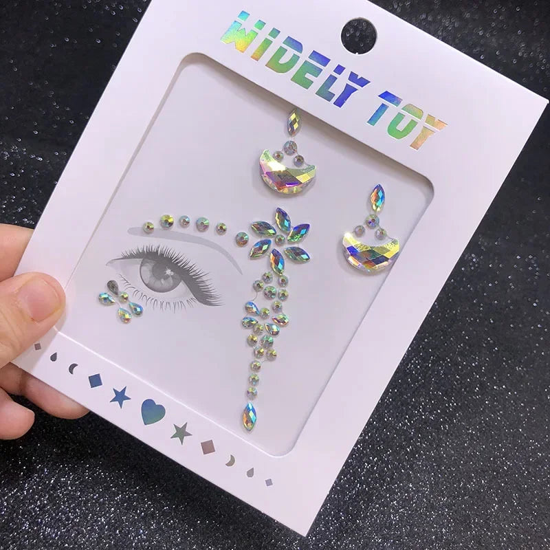 Crystal Face Gems Rhinestone Temporary Tattoo Stickers Face Gem Stickers PLUSH B1