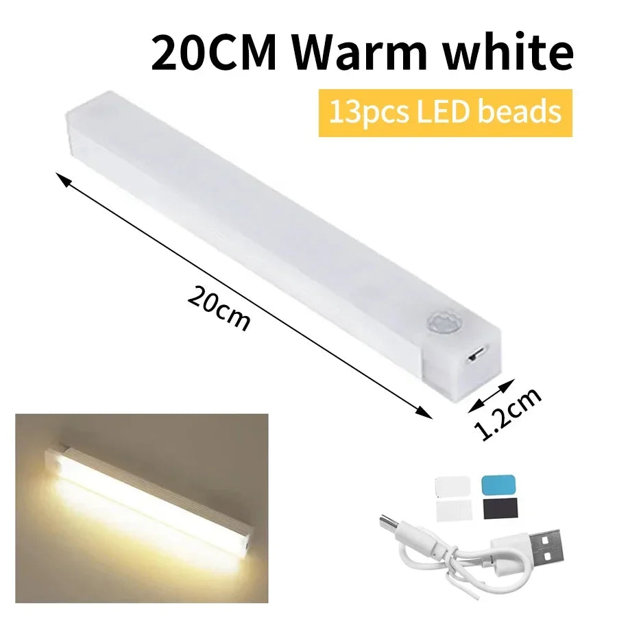 Wireless LED Motion Sensor Night Light USB Rechargeable Lamp Motion Sensor Night Light PLUSH 20CM Warm white