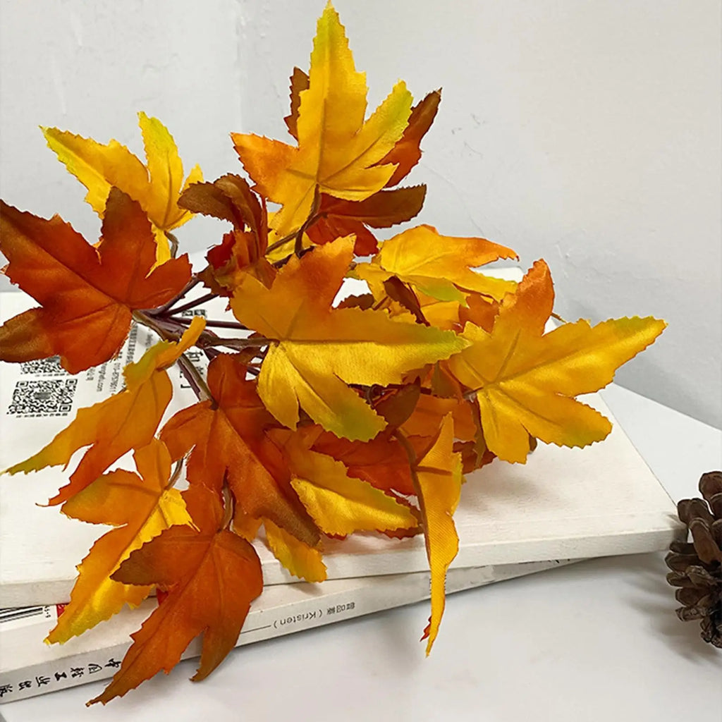 2pcs Artificial Maple Leaf Branches – Autumn Home Decor Artificial Leaf Branch PLUSH