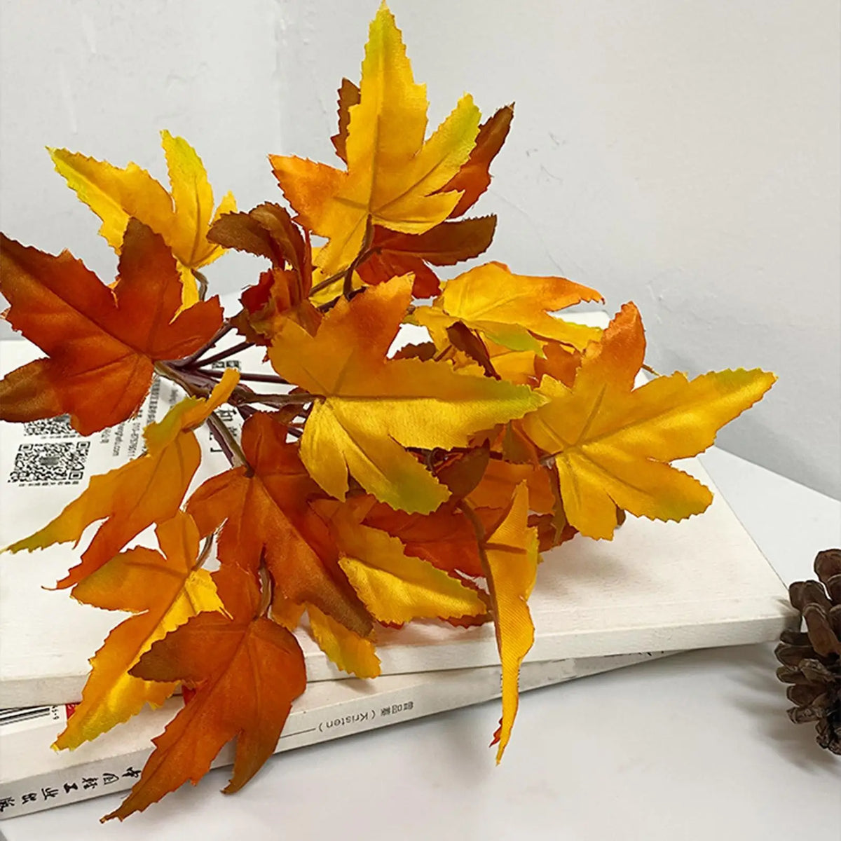 2pcs Artificial Maple Leaf Branches – Autumn Home Decor Artificial Leaf Branch PLUSH