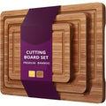 3-Piece Bamboo Cutting Board Set – Thick Multipurpose Chopping Boards Bamboo Cutting Board Set PLUSH 3pcs Dark Color
