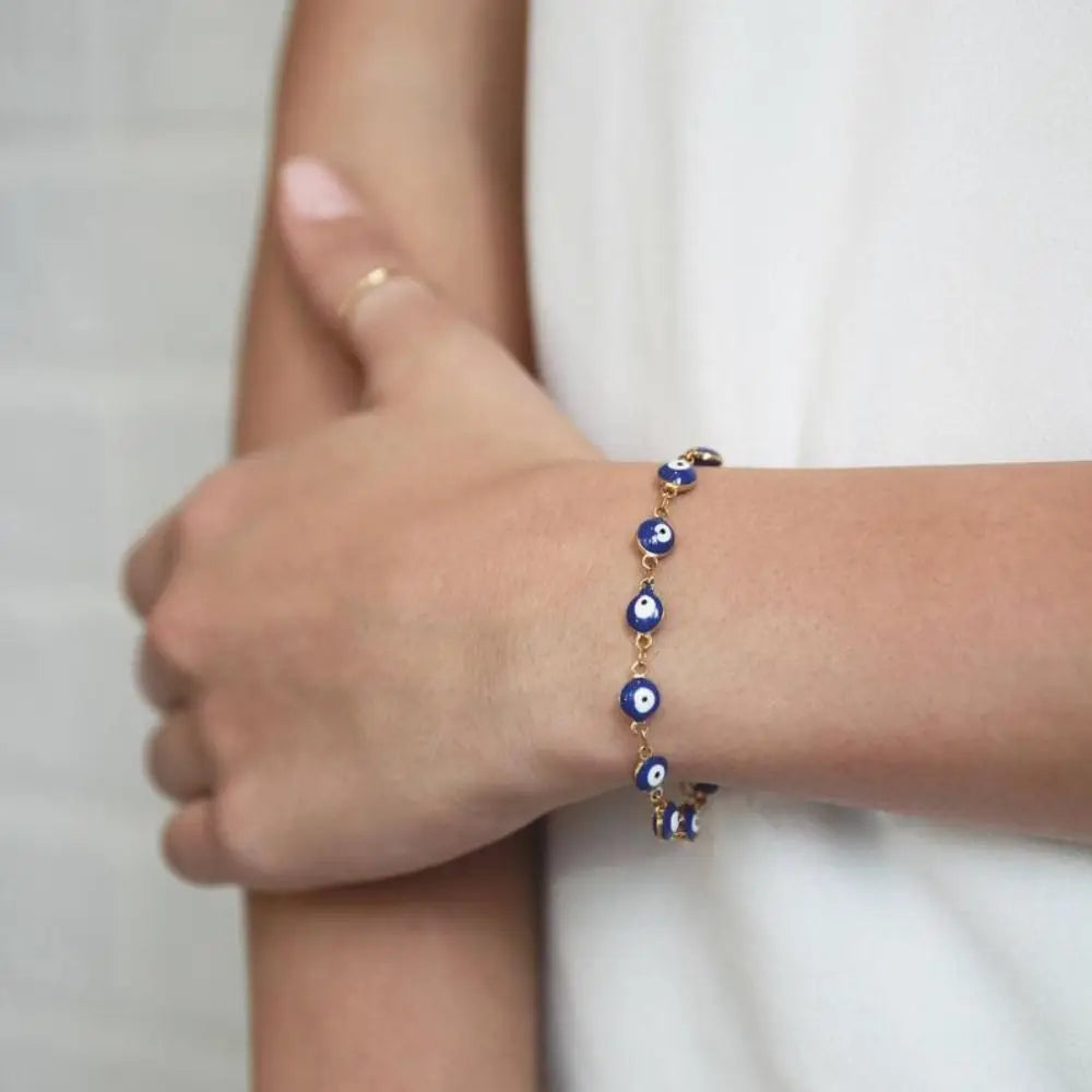Turkish Evil Eye Charm Bracelet – Lucky Bead Friendship Bracelet Charm Bracelet PLUSH