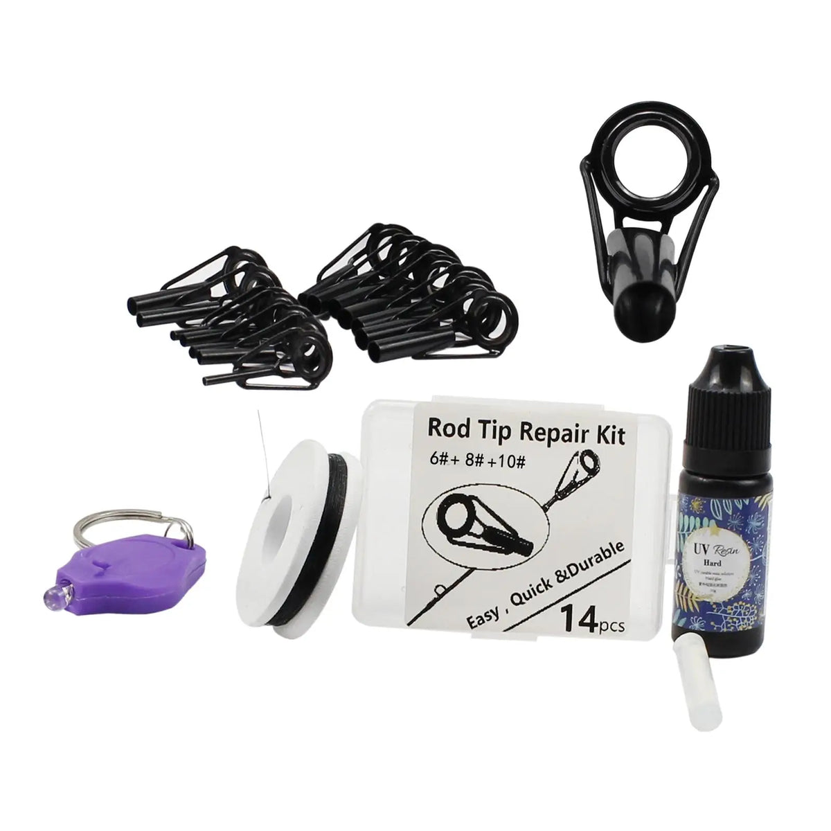 Fishing Rod Tip Repair Kit – Ceramic Guides & Stainless Steel Rod Tip Repair Kit PLUSH