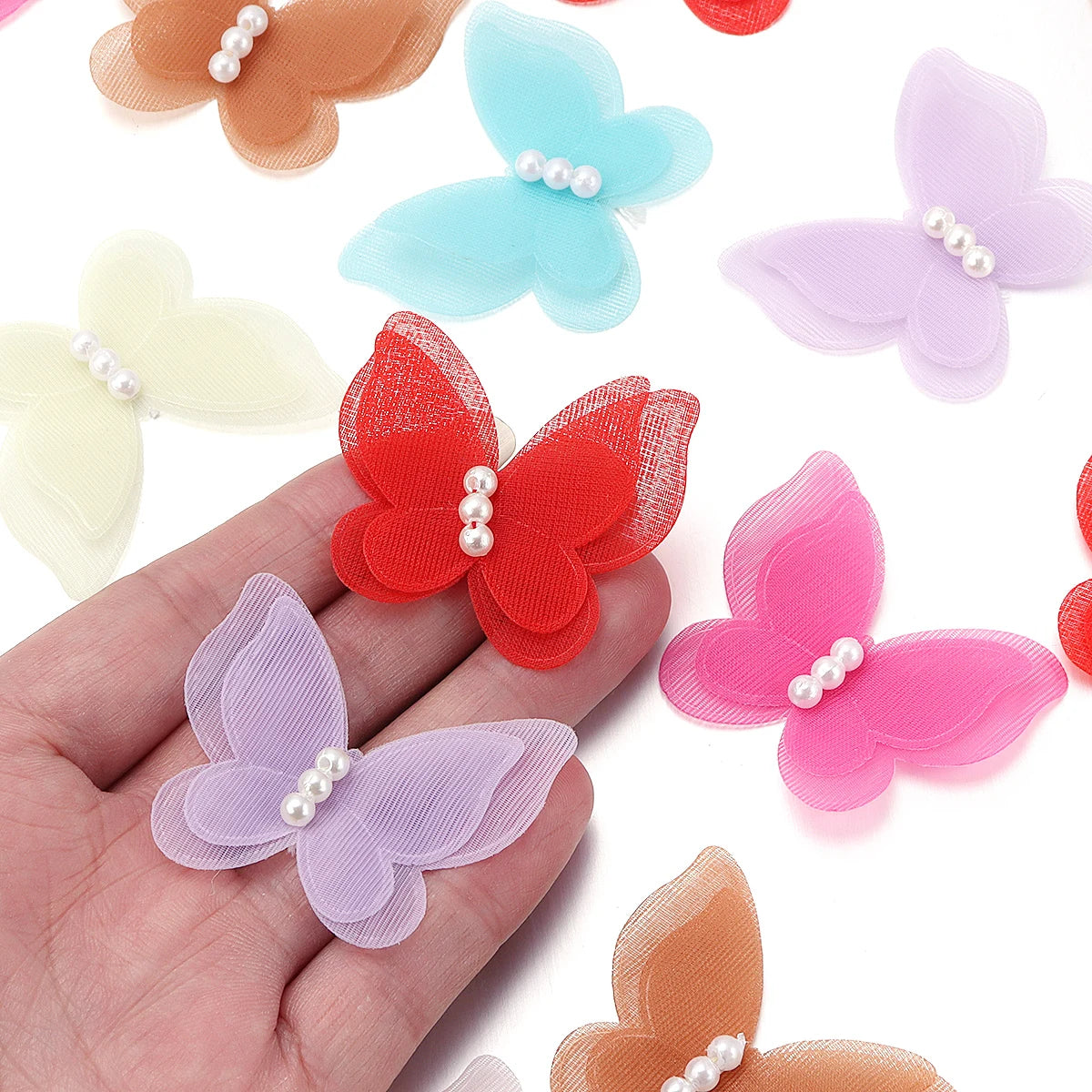 10pcs 3D Lace Butterfly Appliqués – DIY Sewing Craft Patches Fabric Appliqué Patch PLUSH