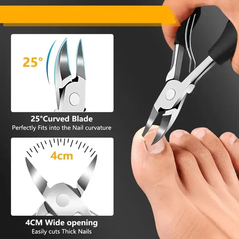 Ouriner Black Stainless Steel Cuticle Nipper & Nail Clipper Nail Manicure Set PLUSH
