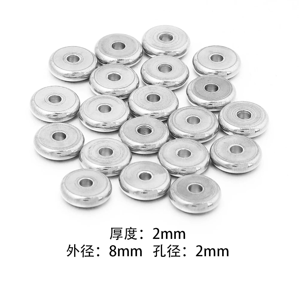 Stainless Steel Flat Disc Spacer Beads Gold Silver – 20-50pcs