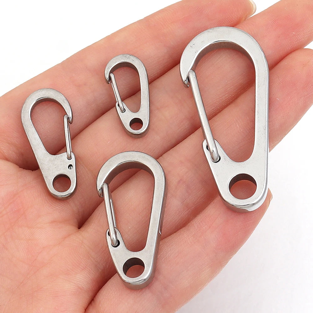 Mini Stainless Steel Carabiner Clip Spring Snap Hook 2-5pcs Carabiner Snap Hook PLUSH