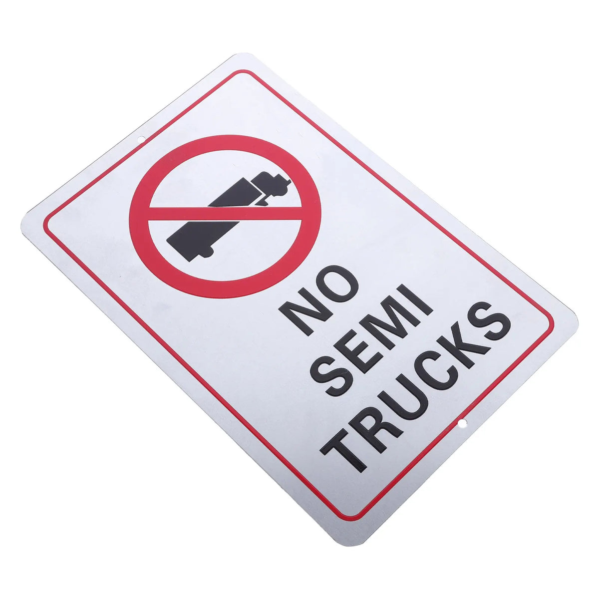 No Semi Trucks Aluminum Sign – Weatherproof Outdoor Road Sign Traffic Safety Sign PLUSH