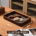 Vintage Solid Wood Serving Tray with Brass Handles | Handcrafted Wood Serving Tray PLUSH Large brass
