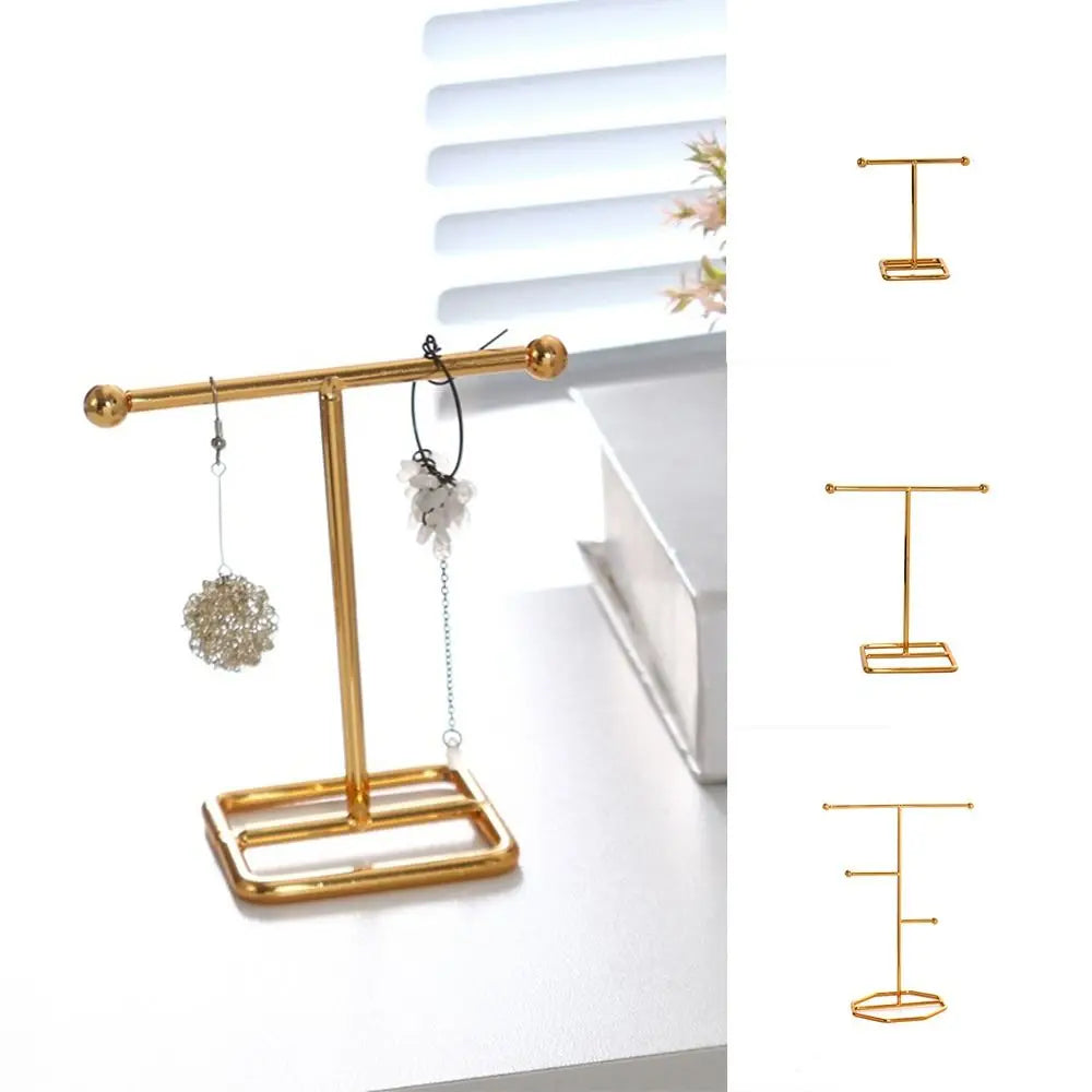 T-Shape Metal Jewelry Display Stand | Earring Organizer Rack Jewelry Display Stand PLUSH