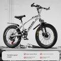 Kids Mountain Bike 18/20/22 Inch Variable Speed Ages 7–13 Kids Mountain Bike PLUSH Silvery 18inch