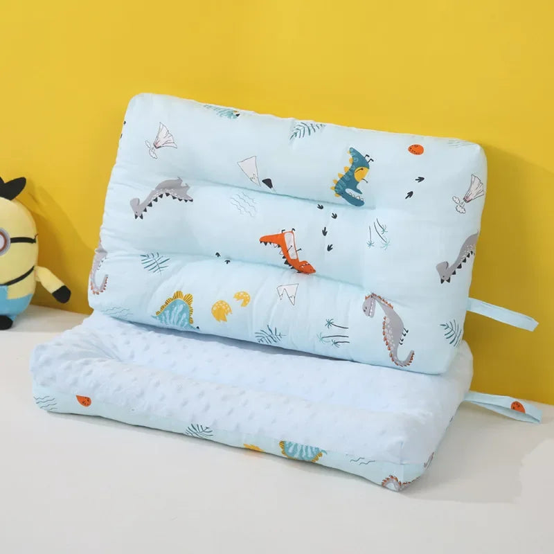 Baby Cartoon Animal Cotton Pillow – Soft Breathable Infant Nap Baby Nap Pillow PLUSH Blue dinosaur