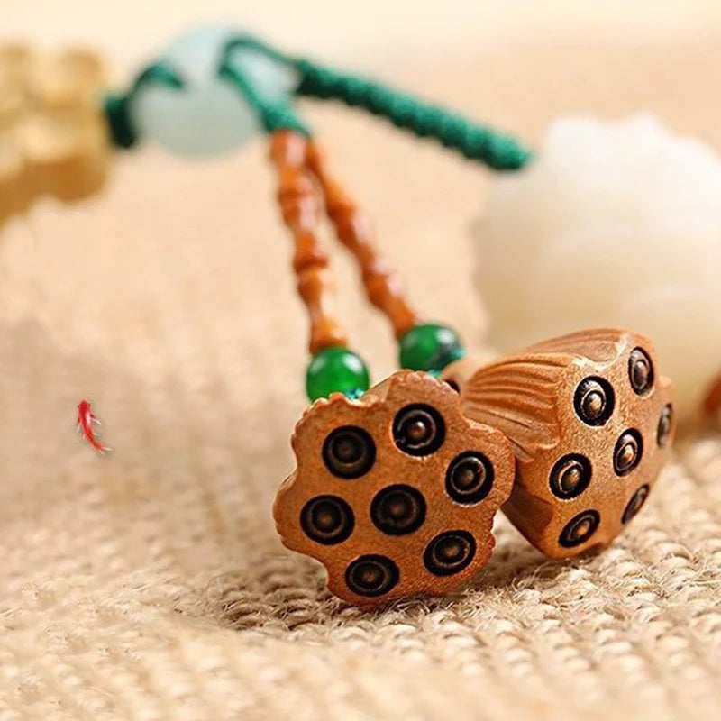 Lucky Bodhi Lotus Phone Chain & Car Key Pendant | Chinese Style Pendant Key Chain PLUSH