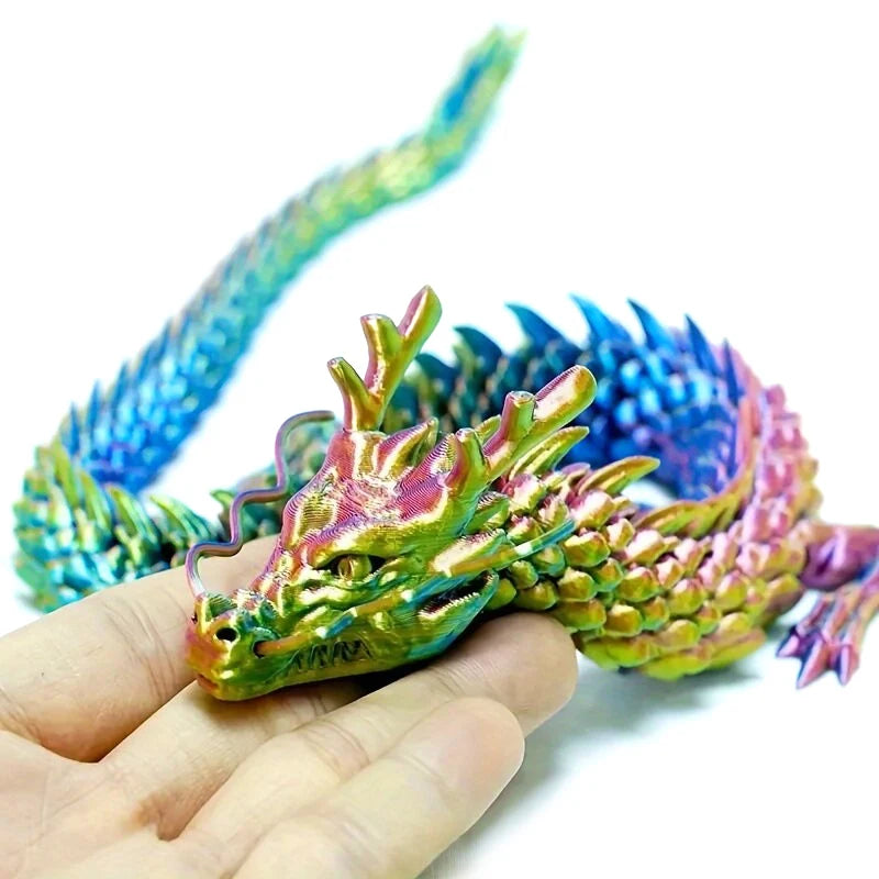 3D Printed Chinese Dragon Movable Joints Figurine 30cm Dragon Figurine PLUSH