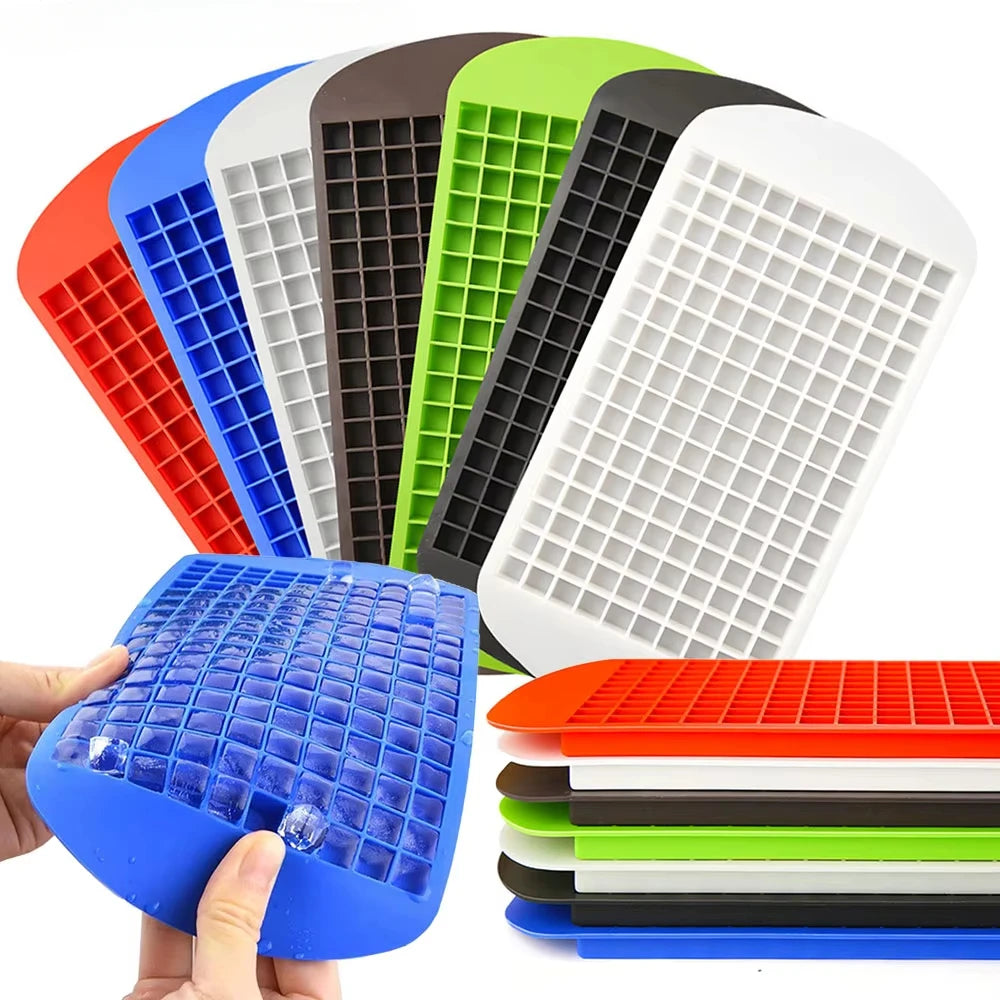 160-Cavity Food Grade Silicone Ice Cube Tray – Mini Square Mold Silicone Ice Cube Tray PLUSH