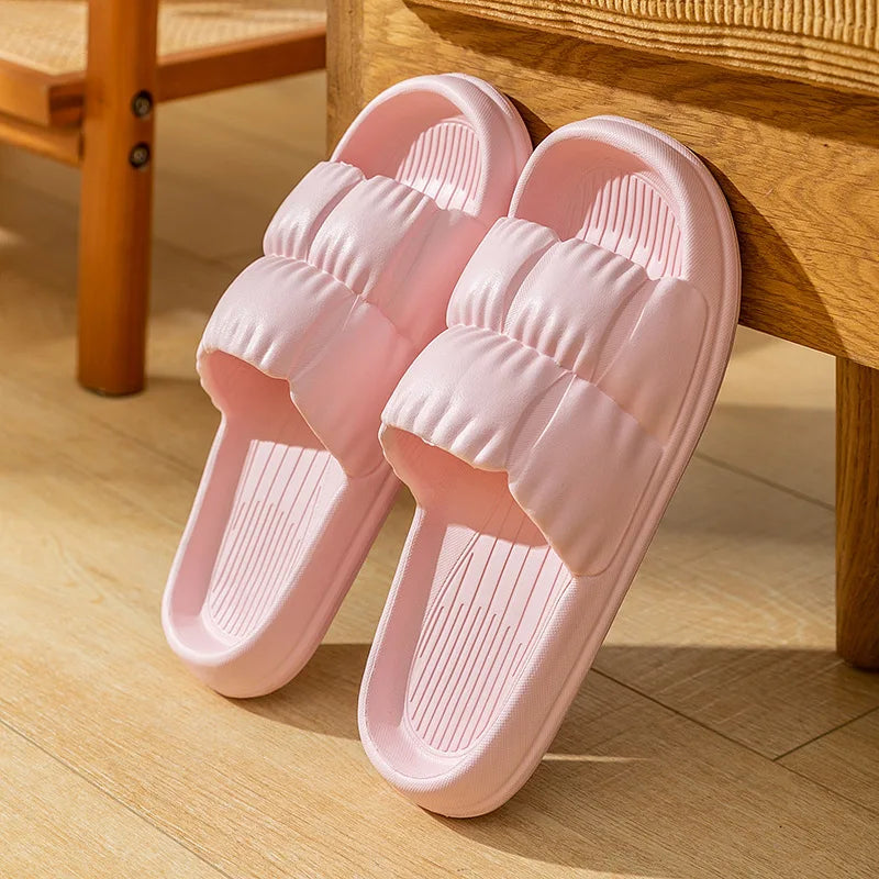Women's Cloud Slippers Thick Platform EVA Flip Flops Unisex Platform Flip Flops PLUSH pink 40-41