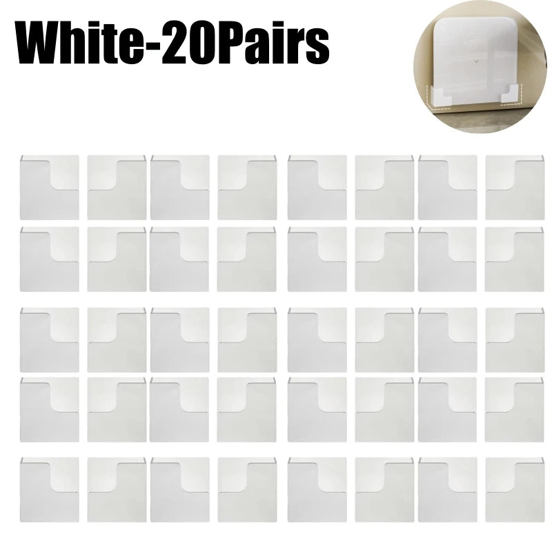 No-Drill Wall Mount Scale Holder – Adhesive Storage Rack Scale Wall Bracket PLUSH White-20Pairs