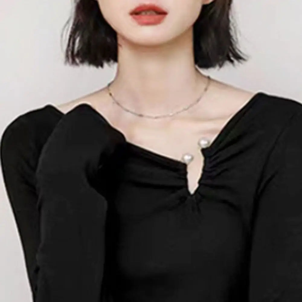 U-Shape Double Head Bead Brooch – Zinc Alloy DIY Accessory Fashion Brooch Pin PLUSH