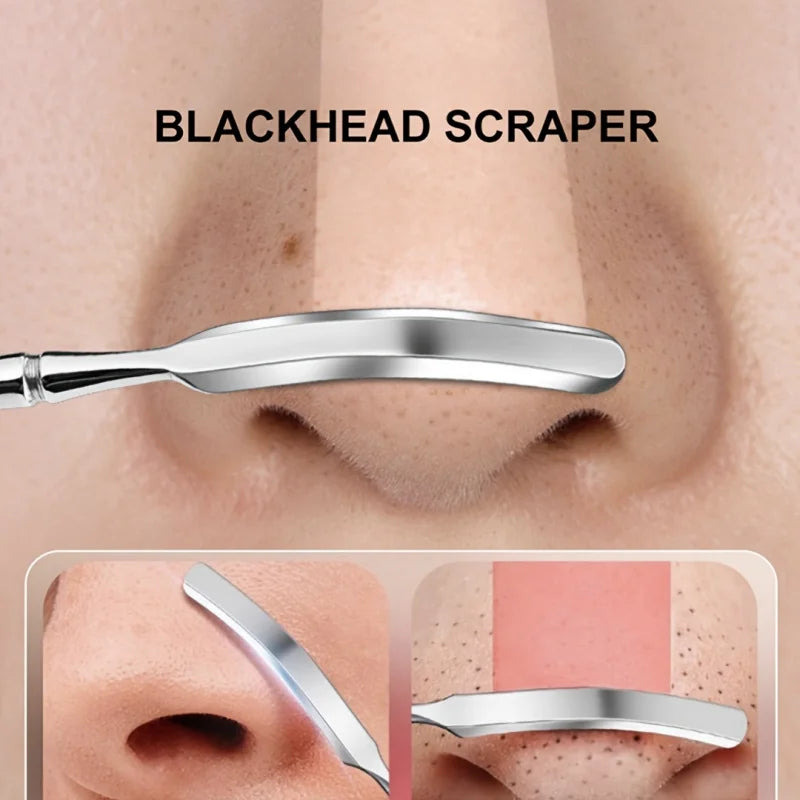 Stainless Steel Blackhead Shovel Tool Set – Double-Headed Skin Care Tool PLUSH