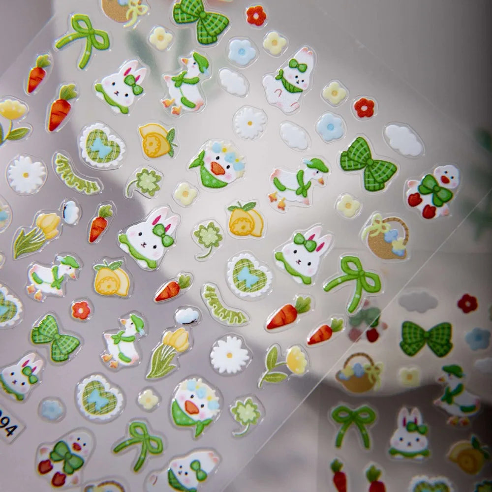 Spring Nail Art Stickers – Bunny, Duck, Bow & Floral Decals Nail Art Stickers PLUSH