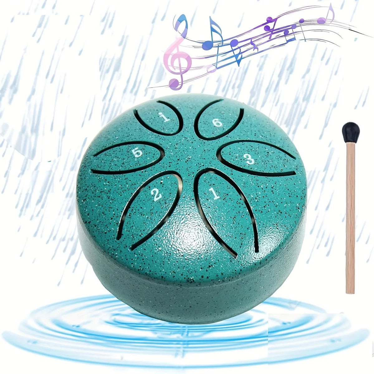 Mini Steel Tongue Drum 3" 6-Tone Hand Drum with Mallets Steel Tongue Drum PLUSH
