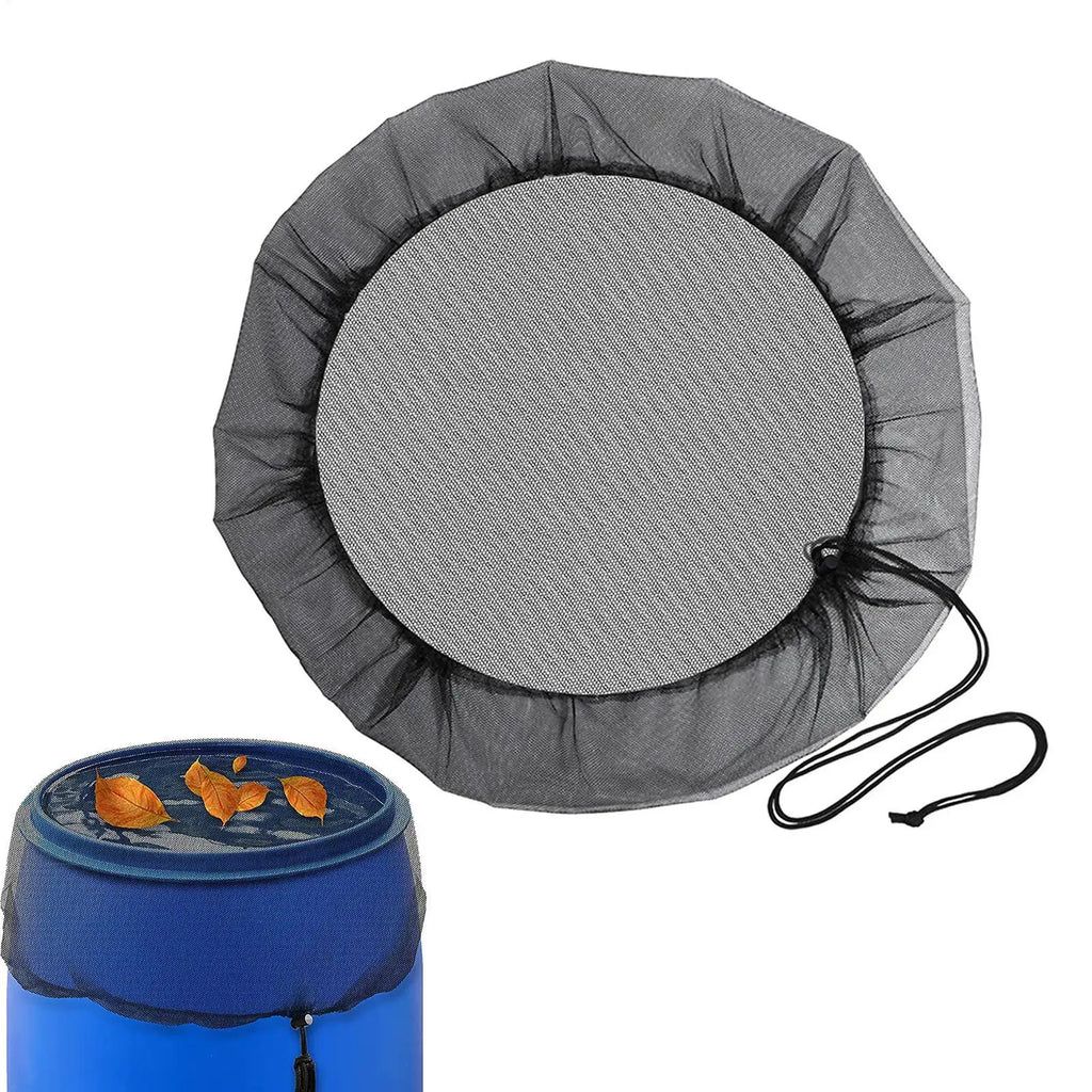 Rain Barrel Mesh Cover with Drawstring – Leaf & Debris Screen Rain Barrel Cover PLUSH