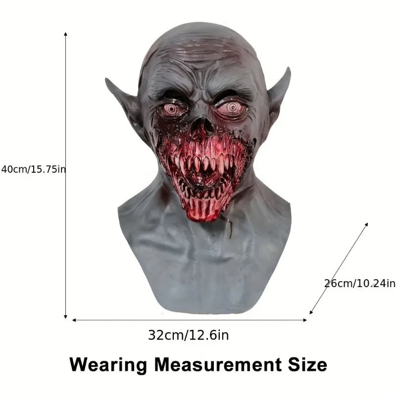 Vampire Zombie Full Head Latex Halloween Mask – Realistic Horror Halloween Costume Mask PLUSH