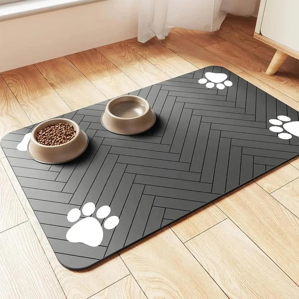 Absorbent Pet Feeding Mat – Non-Slip Waterproof Dog Cat Placemat Pet Feeding Mat PLUSH