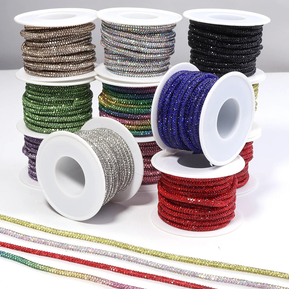 5 Yards Rhinestone Crystal Cup Chain Cord – DIY Jewelry & Crafts Rhinestone Craft Cord PLUSH