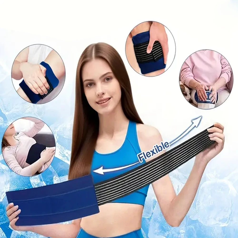 Reusable Gel Ice Pack Adjustable Strap – Hot Cold Compress Wrap Hot Cold Compress Wrap PLUSH