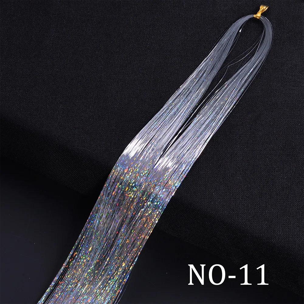 Rainbow Hair Tinsel Glitter Strands – 120pcs, 93cm Hair Tinsel Extensions PLUSH NO-11