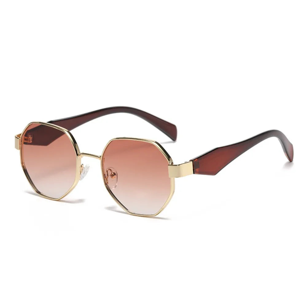UV400 Polygonal Gradient Sunglasses for Women – PC Shades Fashion Sunglasses PLUSH Brown