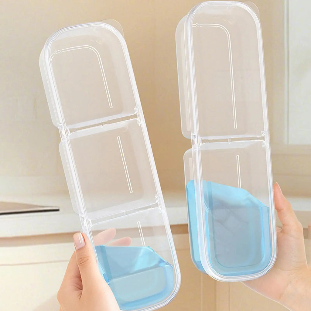 Clear 2/3 Grid Fridge Organizer Box | Stackable Food Storage Food Storage Organizer PLUSH