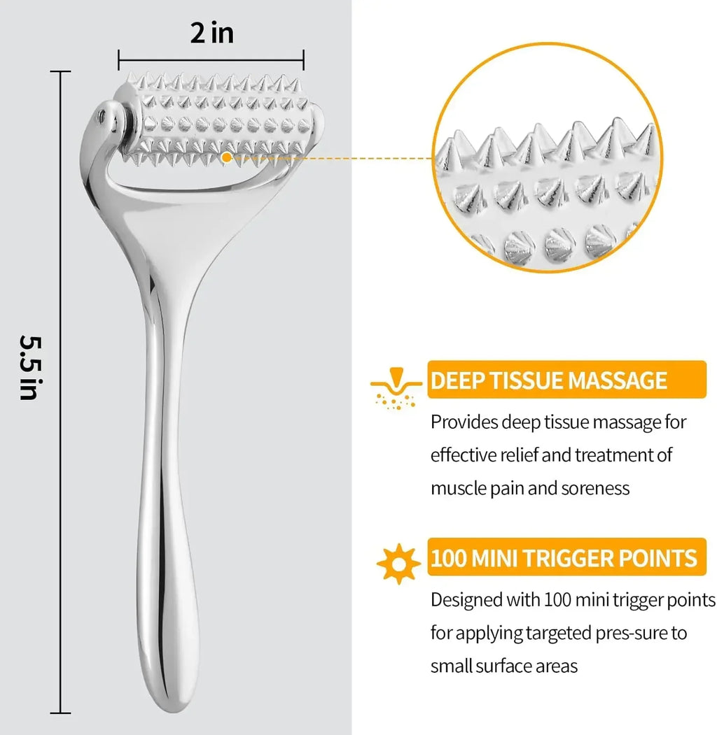 Stainless Steel Facial Roller & Gua Sha Tool – Face & Body Gua Sha Facial Tool PLUSH
