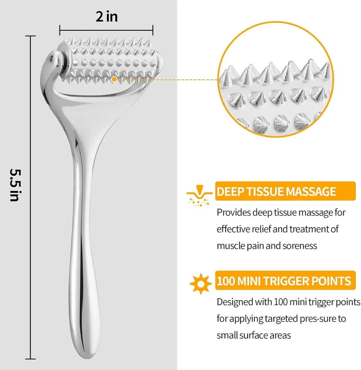 Stainless Steel Facial Roller & Gua Sha Tool – Face & Body Gua Sha Facial Tool PLUSH
